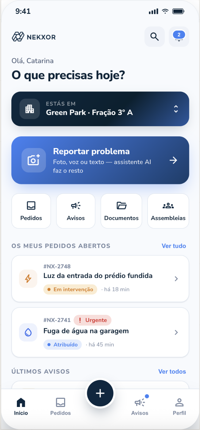 App mobile do condómino NEKXOR